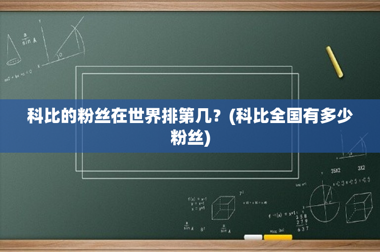 科比的粉丝在世界排第几？(科比全国有多少粉丝)