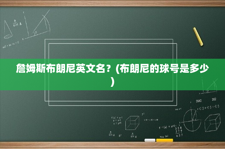 詹姆斯布朗尼英文名？(布朗尼的球号是多少)