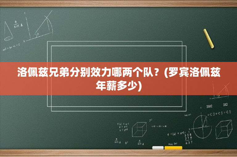 洛佩兹兄弟分别效力哪两个队？(罗宾洛佩兹年薪多少)