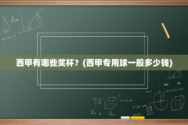 西甲有哪些奖杯？(西甲专用球一般多少钱)