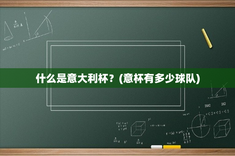 什么是意大利杯？(意杯有多少球队)