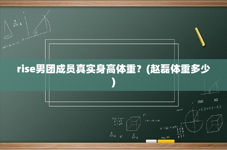 rise男团成员真实身高体重？(赵磊体重多少)