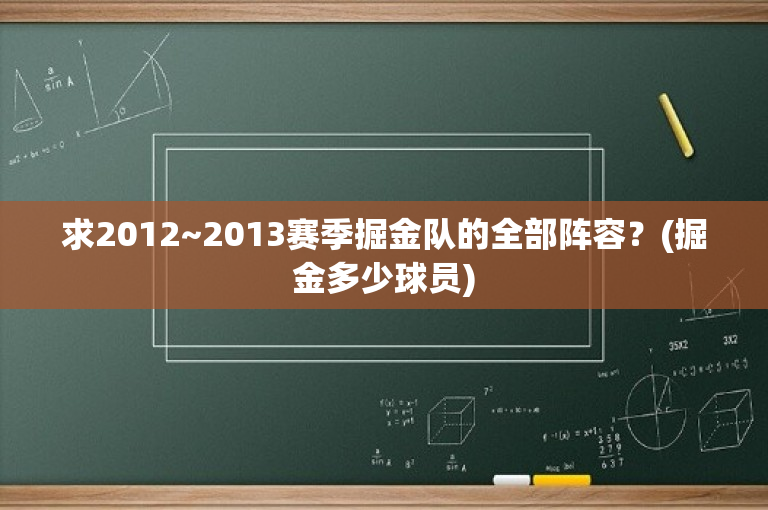 求2012~2013赛季掘金队的全部阵容？(掘金多少球员)