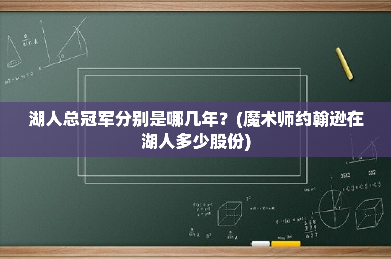 湖人总冠军分别是哪几年？(魔术师约翰逊在湖人多少股份)-图1