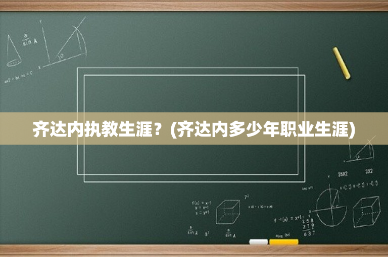 齐达内执教生涯？(齐达内多少年职业生涯)