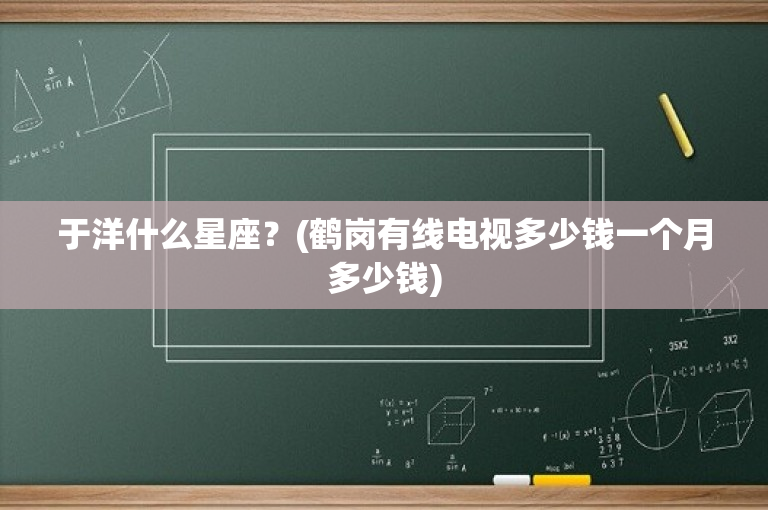 于洋什么星座？(鹤岗有线电视多少钱一个月多少钱)