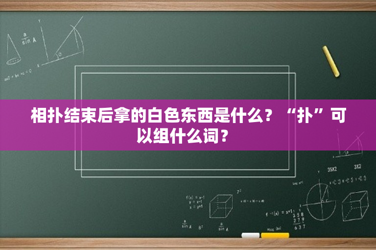 相扑结束后拿的白色东西是什么？“扑”可以组什么词？ -图1