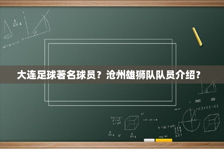 大连足球著名球员？沧州雄狮队队员介绍？ 