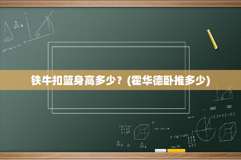 铁牛扣篮身高多少？(霍华德卧推多少)