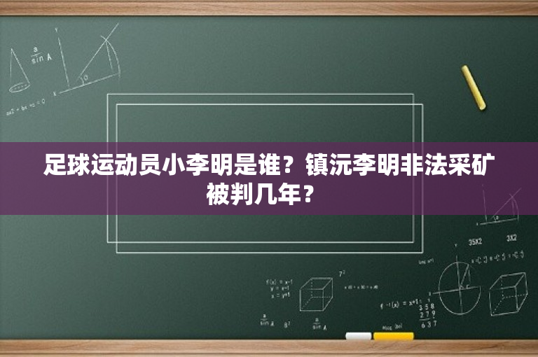 足球运动员小李明是谁？镇沅李明非法采矿被判几年？ 