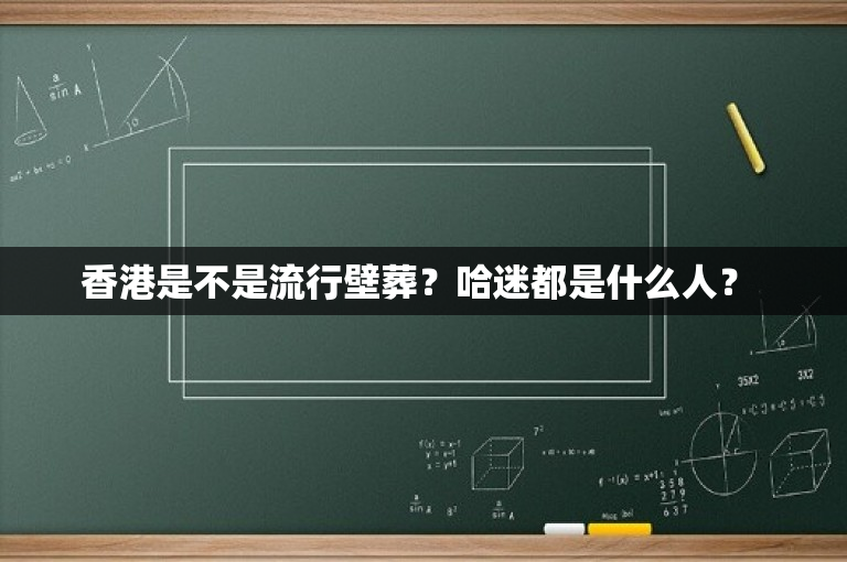 香港是不是流行壁葬？哈迷都是什么人？ 