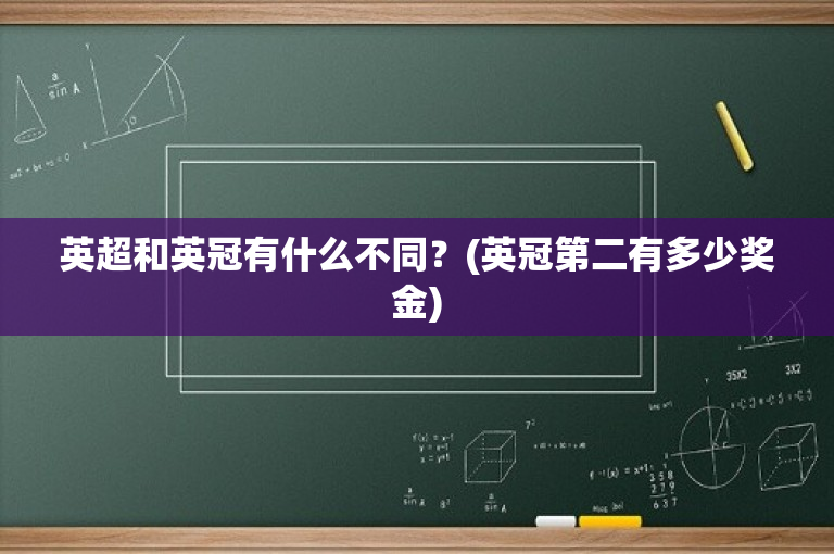 英超和英冠有什么不同？(英冠第二有多少奖金)