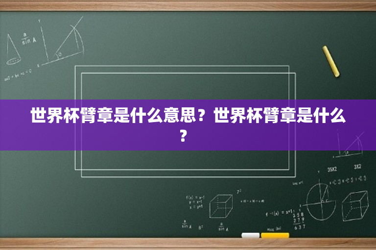 世界杯臂章是什么意思？世界杯臂章是什么？ 