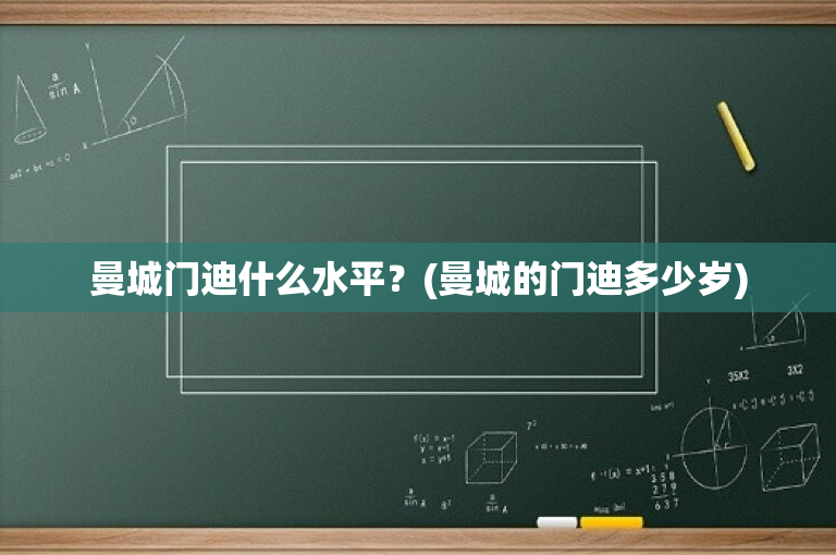 曼城门迪什么水平？(曼城的门迪多少岁)