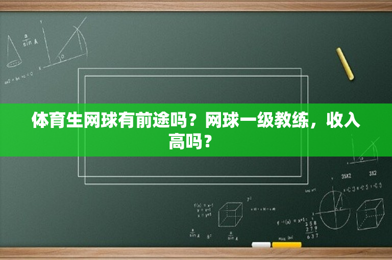 体育生网球有前途吗？网球一级教练，收入高吗？ 