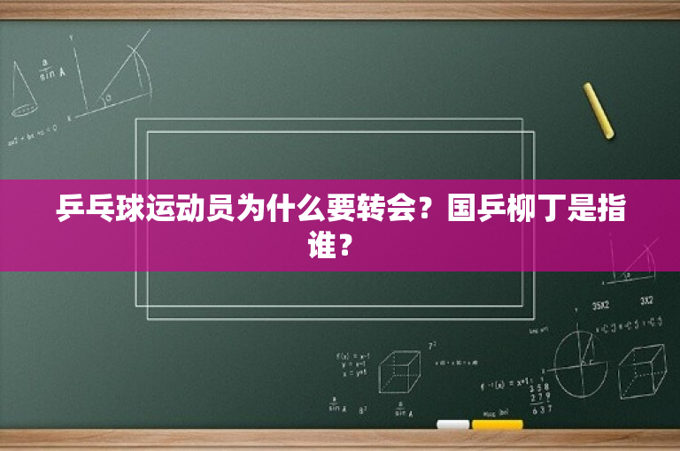 乒乓球运动员为什么要转会？国乒柳丁是指谁？ 
