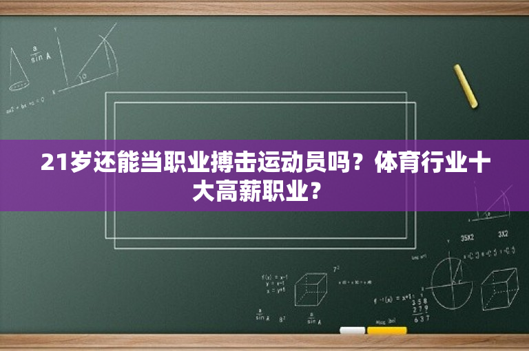21岁还能当职业搏击运动员吗？体育行业十大高薪职业？ 