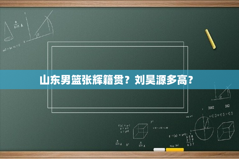 山东男篮张辉籍贯？刘昊源多高？ 