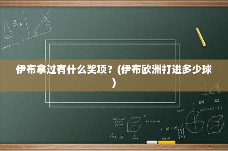 伊布拿过有什么奖项？(伊布欧洲打进多少球)
