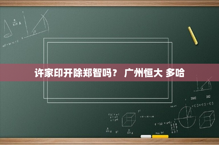 许家印开除郑智吗？ 广州恒大 多哈