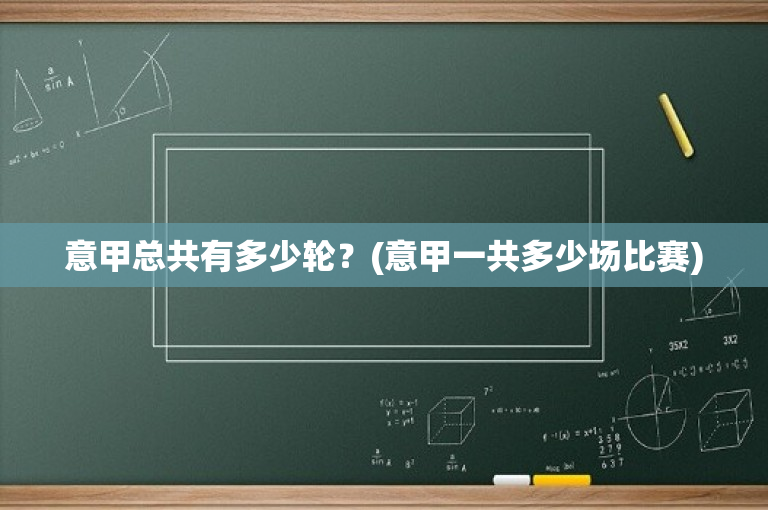 意甲总共有多少轮？(意甲一共多少场比赛)