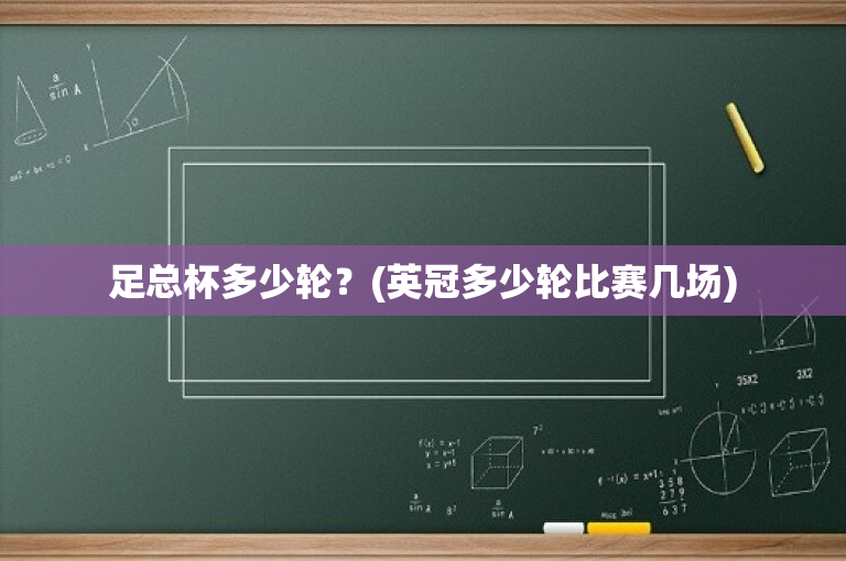 足总杯多少轮？(英冠多少轮比赛几场)