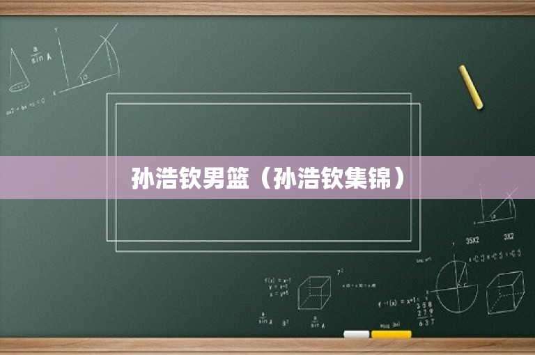 孙浩钦男篮（孙浩钦集锦）