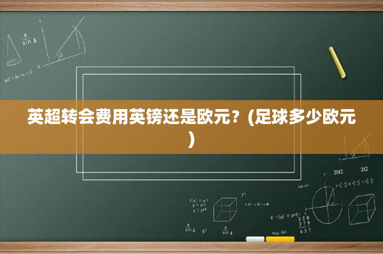 英超转会费用英镑还是欧元？(足球多少欧元)