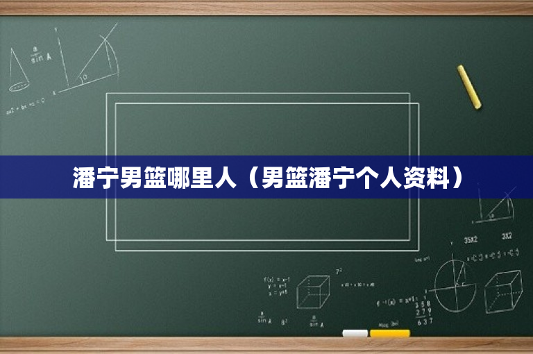潘宁男篮哪里人（男篮潘宁个人资料）