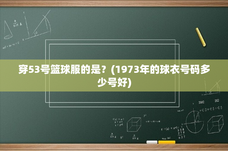 穿53号篮球服的是？(1973年的球衣号码多少号好)