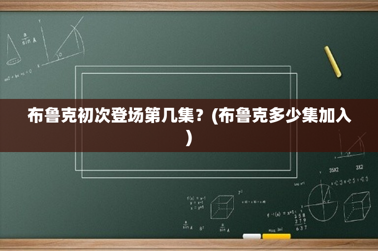 布鲁克初次登场第几集？(布鲁克多少集加入)