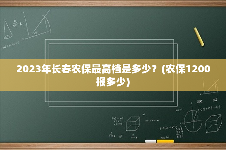 2023年长春农保最高档是多少？(农保1200报多少)