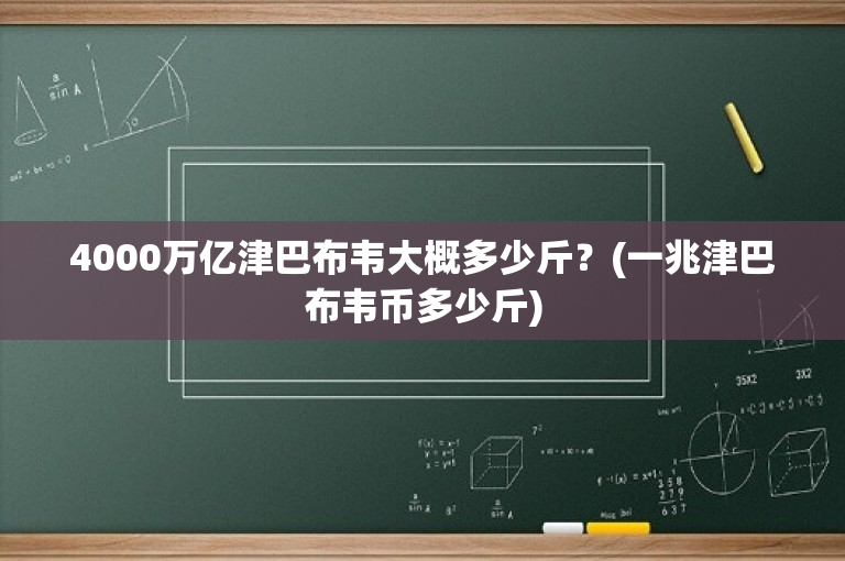 4000万亿津巴布韦大概多少斤？(一兆津巴布韦币多少斤)