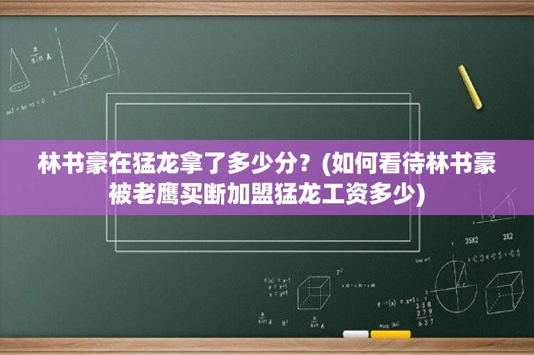 林书豪在猛龙拿了多少分？(如何看待林书豪被老鹰买断加盟猛龙工资多少)