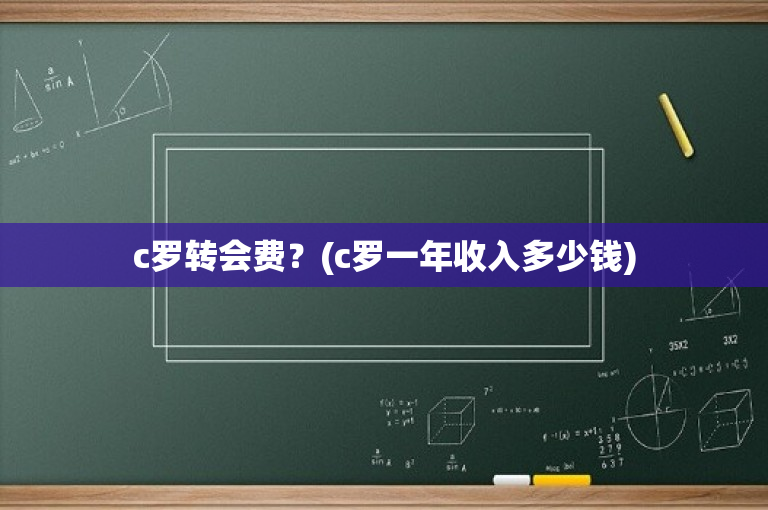 c罗转会费？(c罗一年收入多少钱)