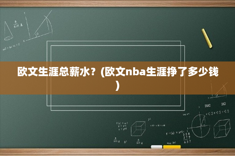 欧文生涯总薪水？(欧文nba生涯挣了多少钱)