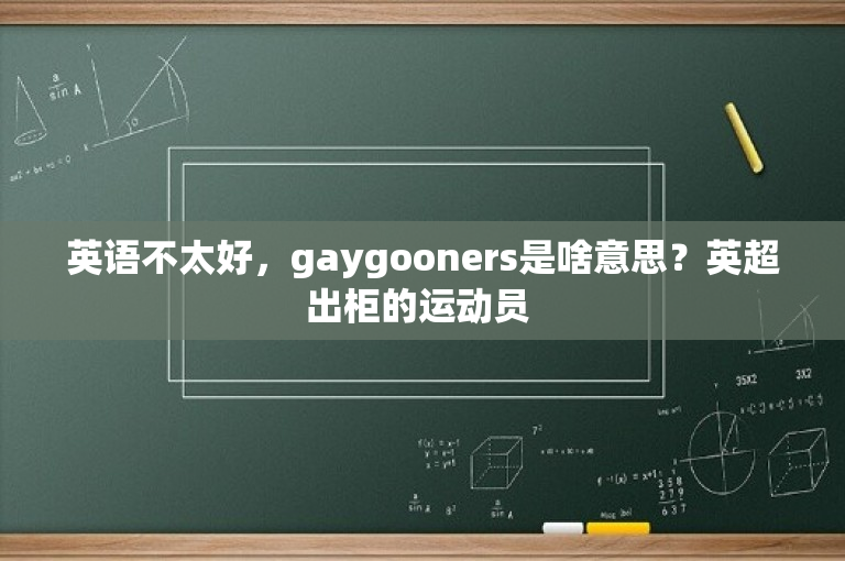 英语不太好，gaygooners是啥意思？英超出柜的运动员 -图1